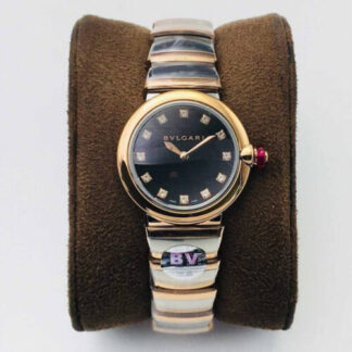 AAA Replica Bvlgari LVCEA BV Factory Rose Gold Black Dial Women Watch | aaareplicawatches.is