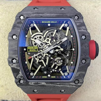 AAA Replica Richard Mille RM35-02 T+ Factory Carbon Fiber Skeleton Dial Mens Watch | aaareplicawatches.is