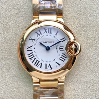 AAA Replica Cartier Ballon Bleu 28MM WGBB0007 V6 Factory Rose Gold Strap Women Watch | aaareplicawatches.is