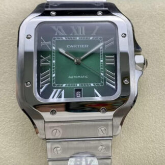 AAA Replica Cartier De Santos WSSA0062 BV Factory Green Dial Mens Watch | aaareplicawatches.is