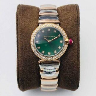 AAA Replica Bvlgari LVCEA BV Factory Diamond-set Green Dial Women Watch | aaareplicawatches.is