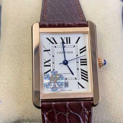 AAA Replica Cartier Tank W5200026 AF Factory Rose Gold Case Mens Watch | aaareplicawatches.is
