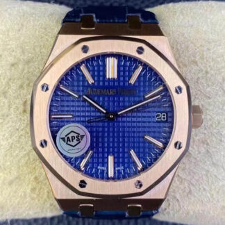 AAA Replica Audemars Piguet Royal Oak 15510OR.OO.D315CR.02 APS Factory Blue Strap Mens Watch | aaareplicawatches.is