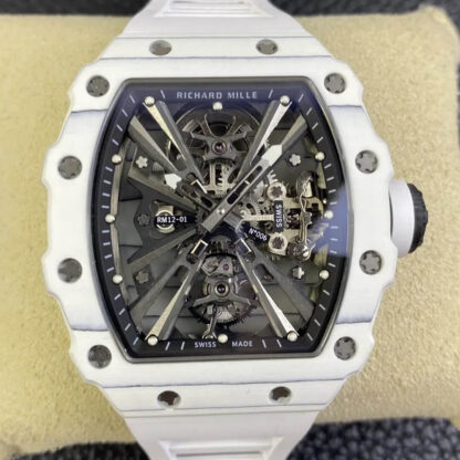 AAA Replica Richard Mille RM12-01 Tourbillon RM Factory Skeleton Dial Mens Watch | aaareplicawatches.is
