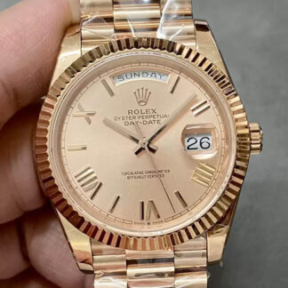 AAA Replica Rolex Day Date M228235-0001 GM Factory Rose Gold Dial Mens Watch | aaareplicawatches.is
