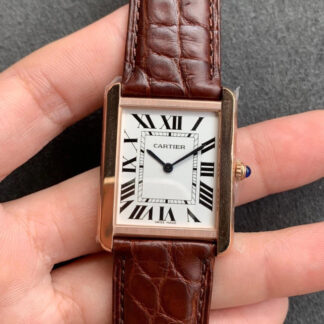 AAA Replica Cartier Tank W5200024 K11 Factory Brown Leather Strap Woman Watch | aaareplicawatches.is