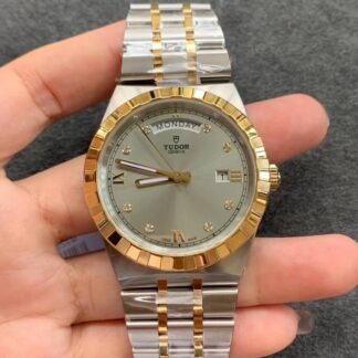 AAA Replica Tudor Royal M28603-0002 V7 Factory Gold Bezel Mens Watch | aaareplicawatches.is