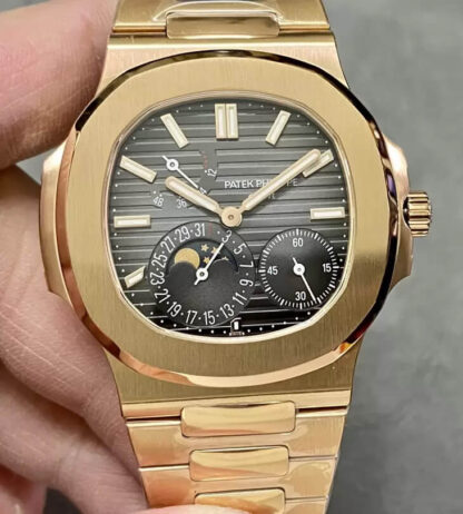 AAA Replica Patek Philippe Nautilus 5712/1R-001 PPF Factory V2 Gold Bezel Mens Watch | aaareplicawatches.is