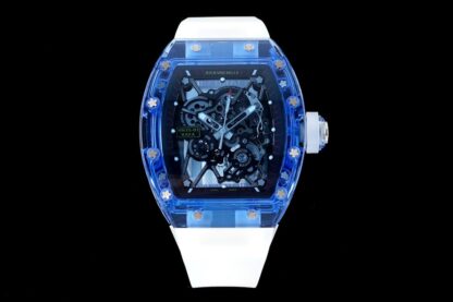 AAA Replica Richard Mille RM35-01 RM Factory Blue Transparent Case Mens Watch | aaareplicawatches.is