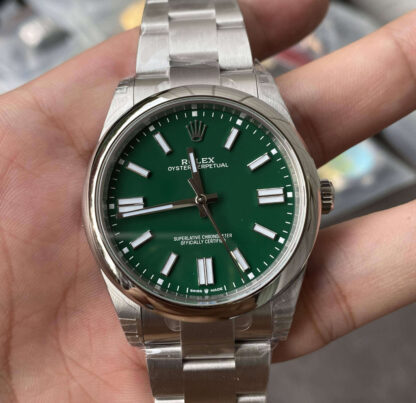 AAA Replica Rolex Oyster Perpetual 41MM M124300-0005 VS Factory Green Dial Mens Watch | aaareplicawatches.is