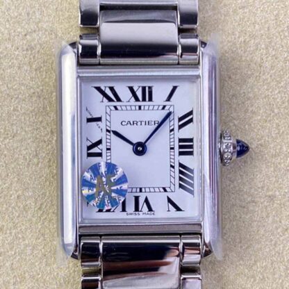 AAA Replica Cartier Tank WSTA0051 AF Factory Stainless Steel Strap Woman Watch | aaareplicawatches.is