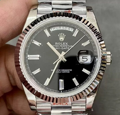 AAA Replica Rolex Day Date M228236-0004 GM Factory V2 Counterweight Version Black Dial Mens Watch | aaareplicawatches.is