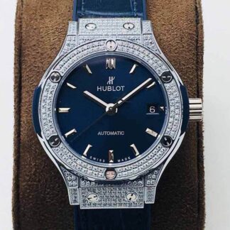 AAA Replica Hublot Classic Fusion 38MM HB Factory Blue Dial Woman Watch | aaareplicawatches.is