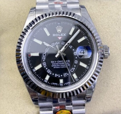 AAA Replica Rolex Sky Dweller M326934-0006 Noob Factory V2 Black Dial Mens Watch | aaareplicawatches.is